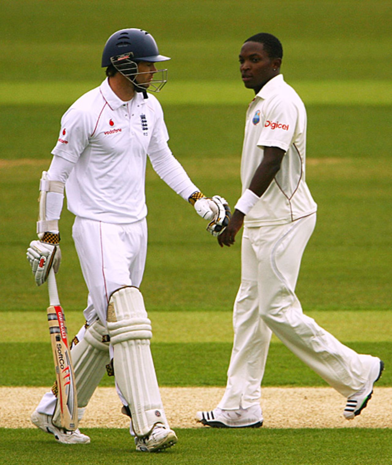 Fidel Edwards says cheerio to his old chum James Anderson, England v West Indies, 2nd Test, Chester-le-Street, May 16, 2009