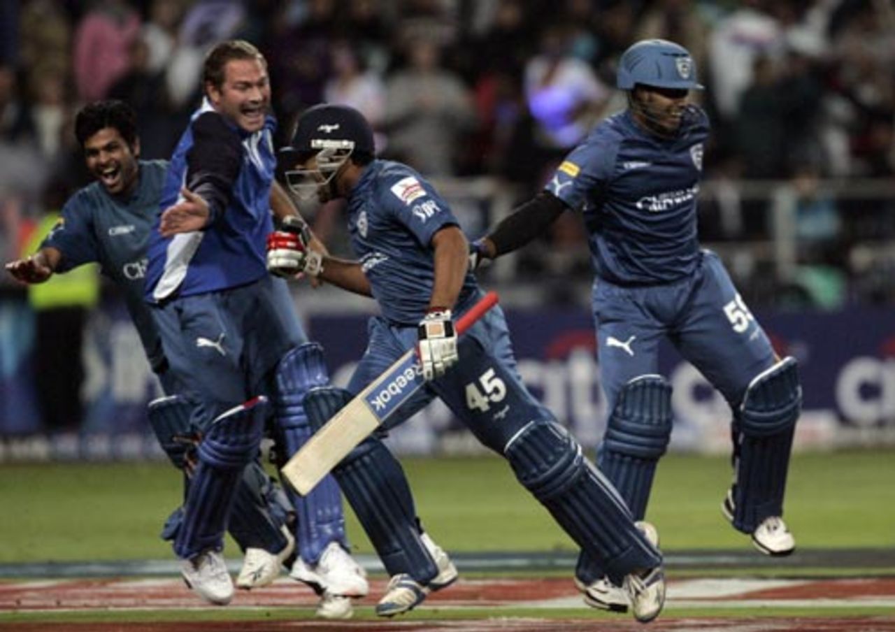Rohit Sharma is over the moon after taking his team to nerve-wracking win, Deccan Chargers v Kolkata Knight Riders, IPL, Johannesburg, May 16, 2009 