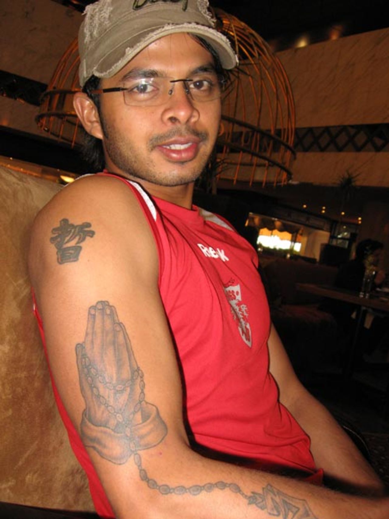 Faith: says Sreesanth's tattoo, in Chinese