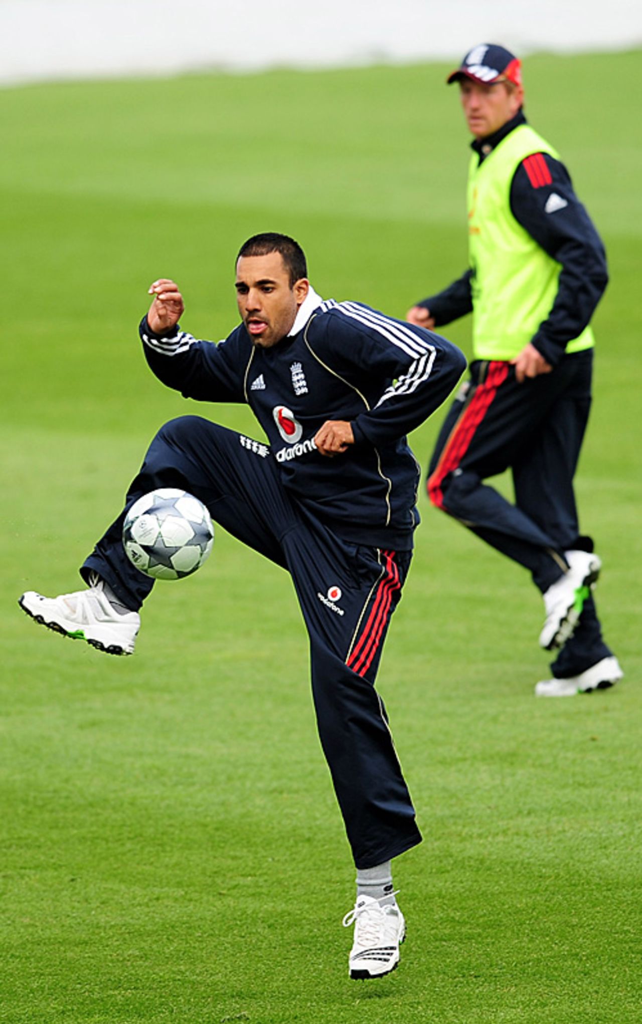 Ravi Bopara shows his football skills ahead of the first ODI against West Indies, Headingley, April 20, 2009