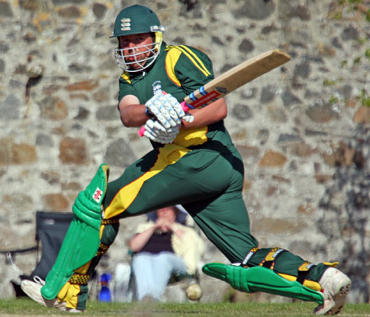 Stuart Le Prevost sweeps en route to his half-century, Guernsey v Nigeria, ICC World Cricket League Division 7, St Peter Port, May 21, 2009