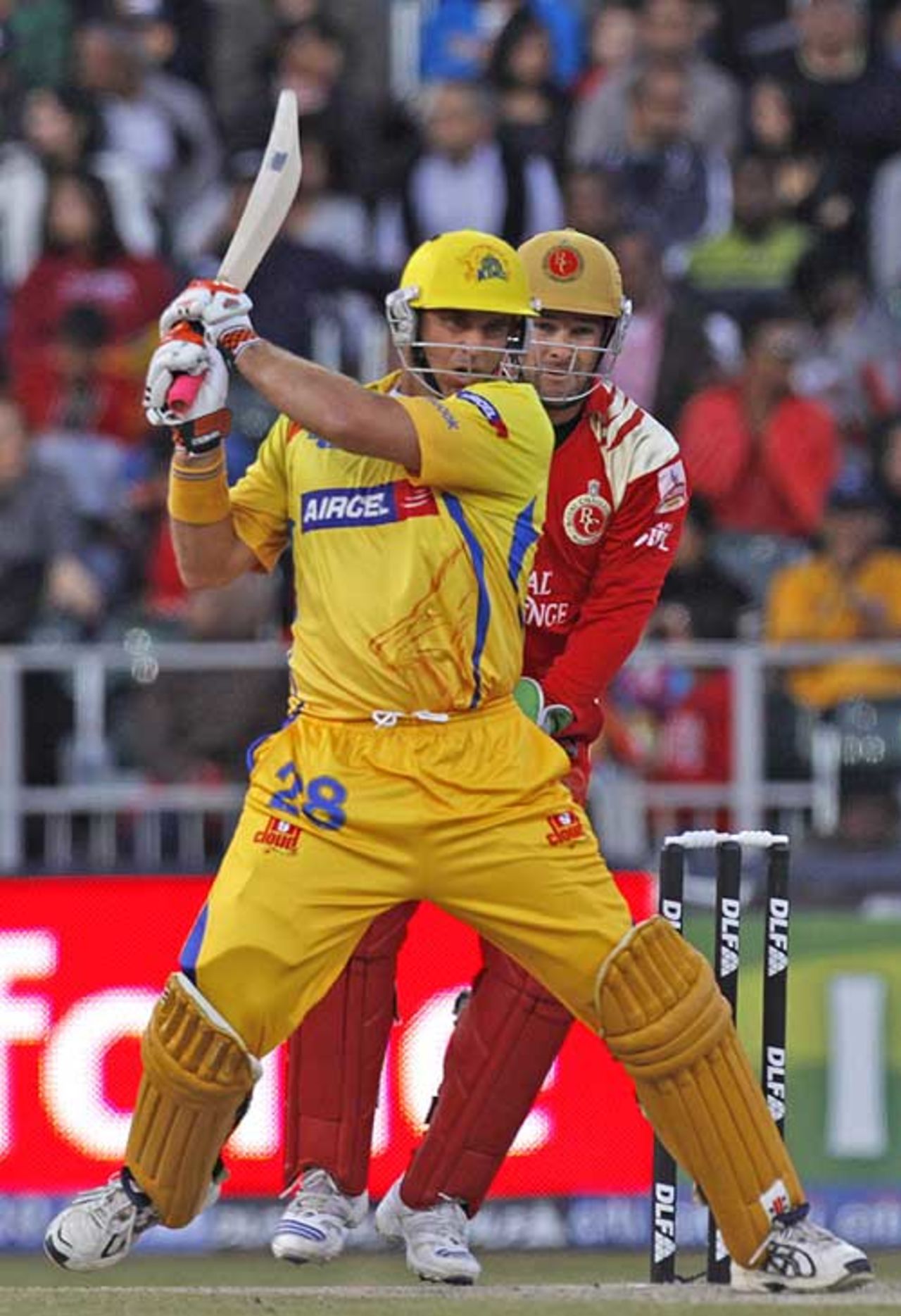 Matthew Hayden goes back to force the ball away, Bangalore Royal Challengers v Chennai Super Kings, IPL, second semi-final, Johannesburg, May 23, 2009