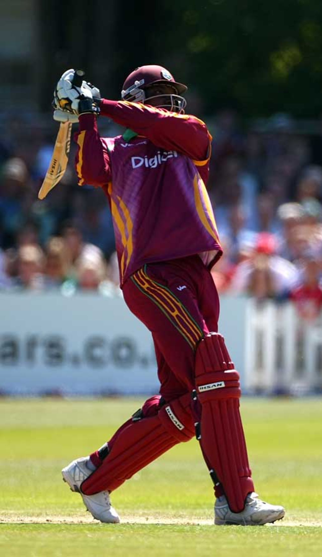 Chris Gayle launches a six over the leg side, England v West Indies, 2nd ODI, Bristol, May 24, 2009