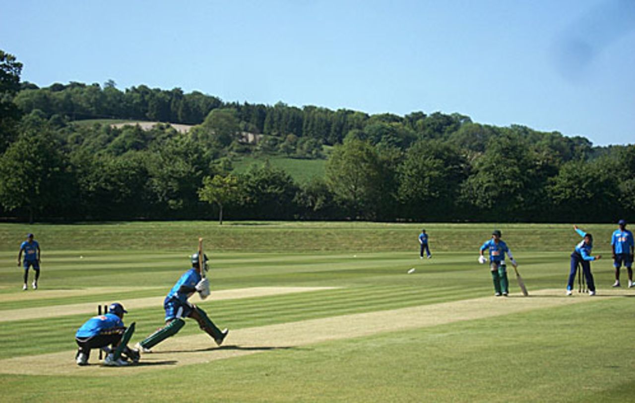 Shamsur Rahman bats at the center wicket at Wormsley, May 24, 2009