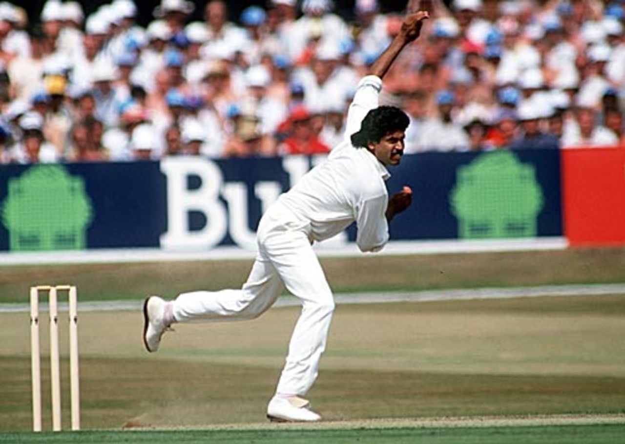 Kapil Dev in action, England v India, 1st ODI, Leeds, July 18, 1990
