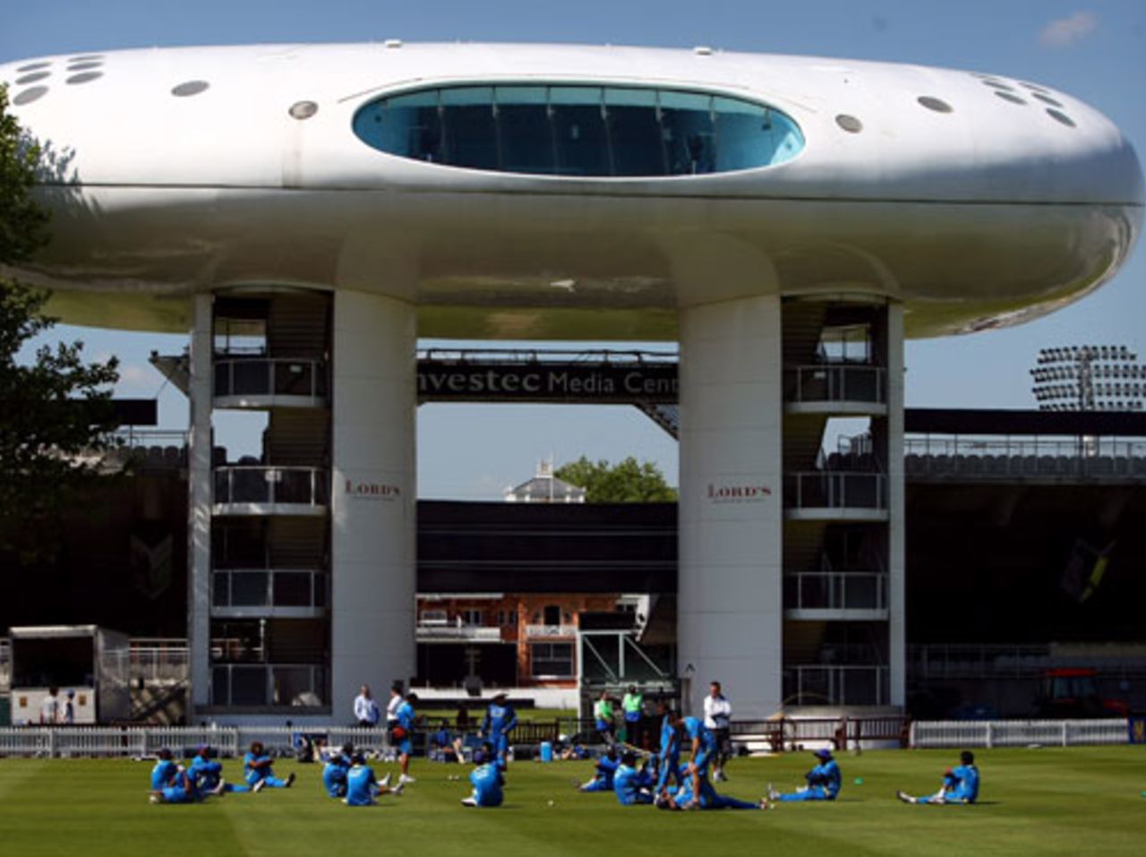 The Sri Lankan team take a breather after a training session, Lord's, May 30, 2009