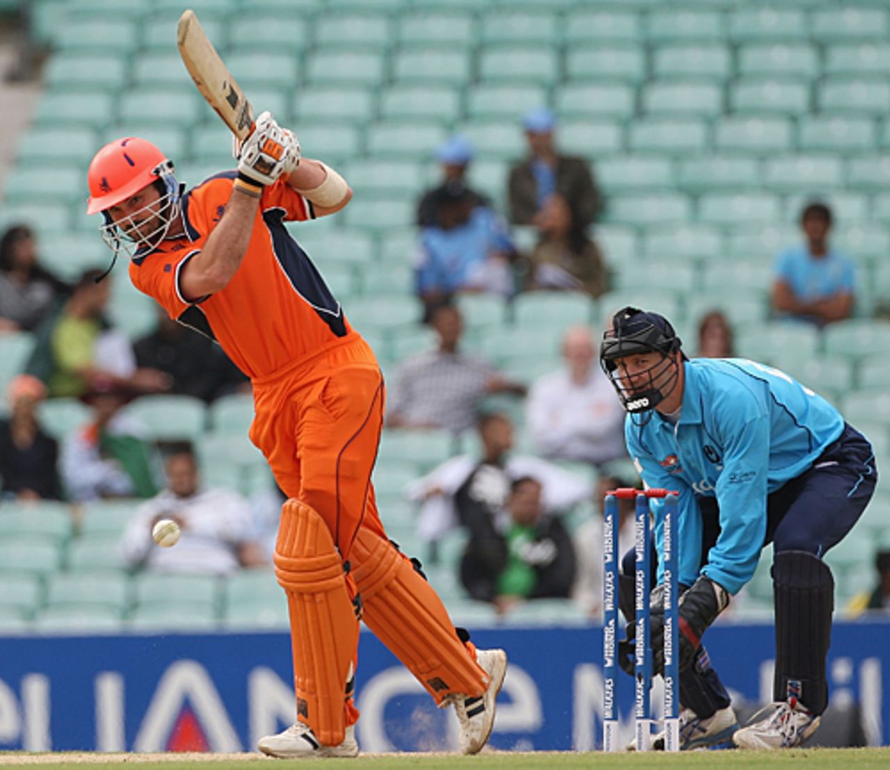 Bas Zuiderent carefully guides it through the leg side, Netherlands v Scotland, ICC World Twenty20 Warm-up Matches, June 3, 2009