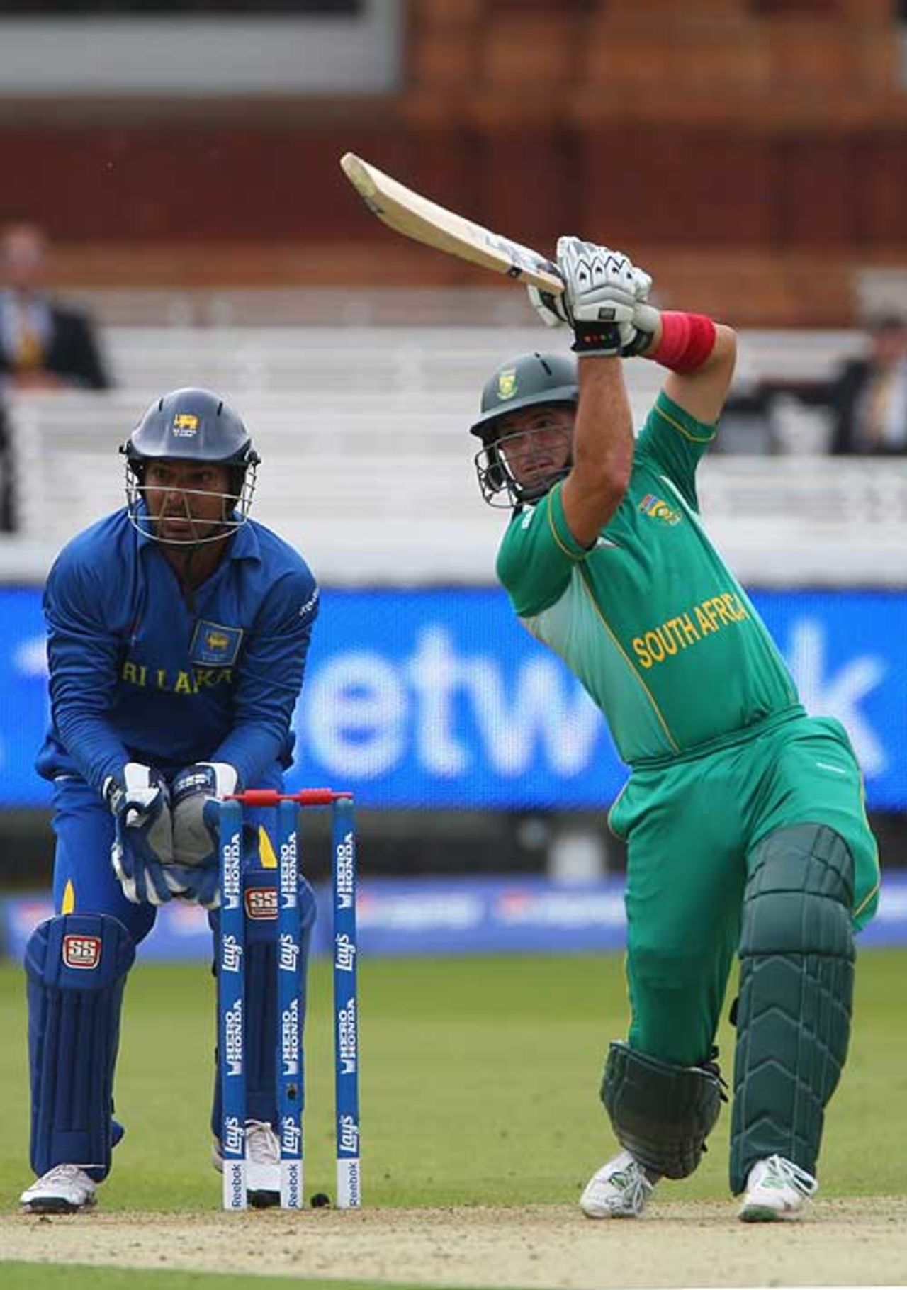 Herschelle Gibbs goes over extra cover, South Africa v Sri Lanka, ICC World Twenty20 warm-up match, Lord's, June 3, 2009