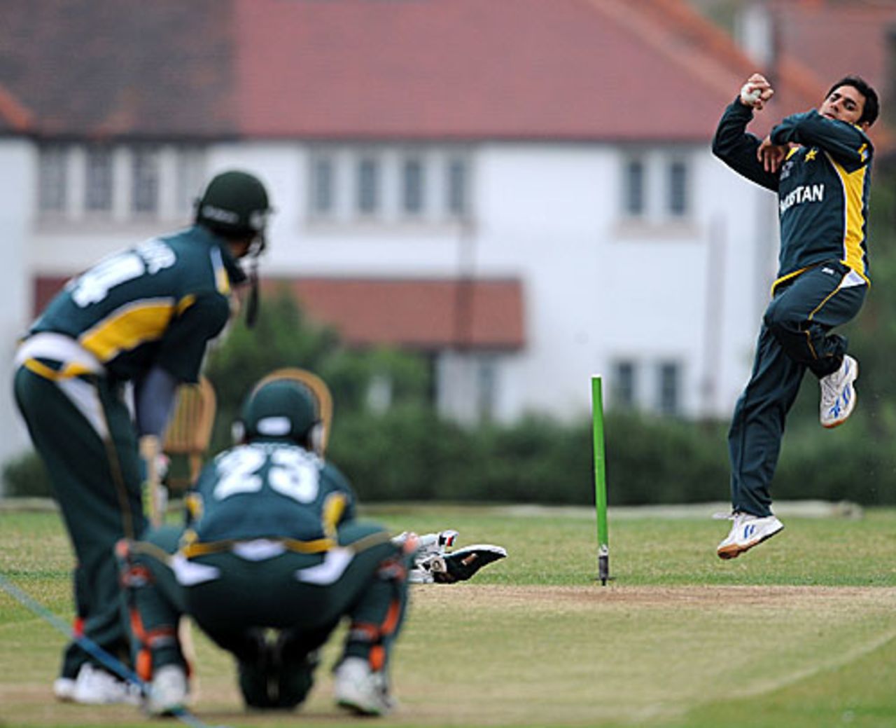 Saeed Ajmal has a bowl, London, June 5, 2009