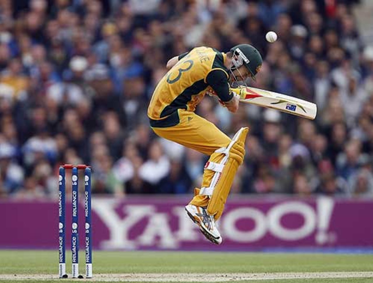 Michael Clarke is forced onto the hop, Australia v West Indies, ICC World Twenty20, The Oval, June 6, 2009