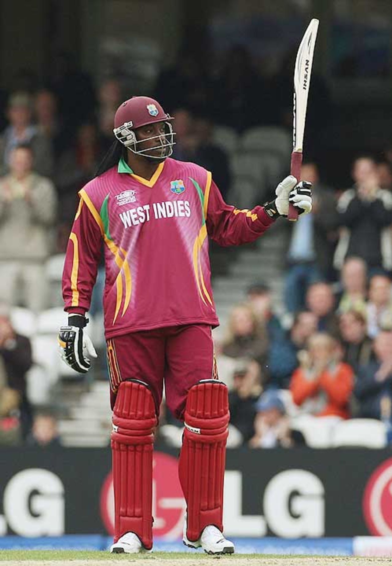Chris Gayle brings up a 23-ball half-century, Australia v West Indies, ICC World Twenty20, The Oval, June 6, 2009