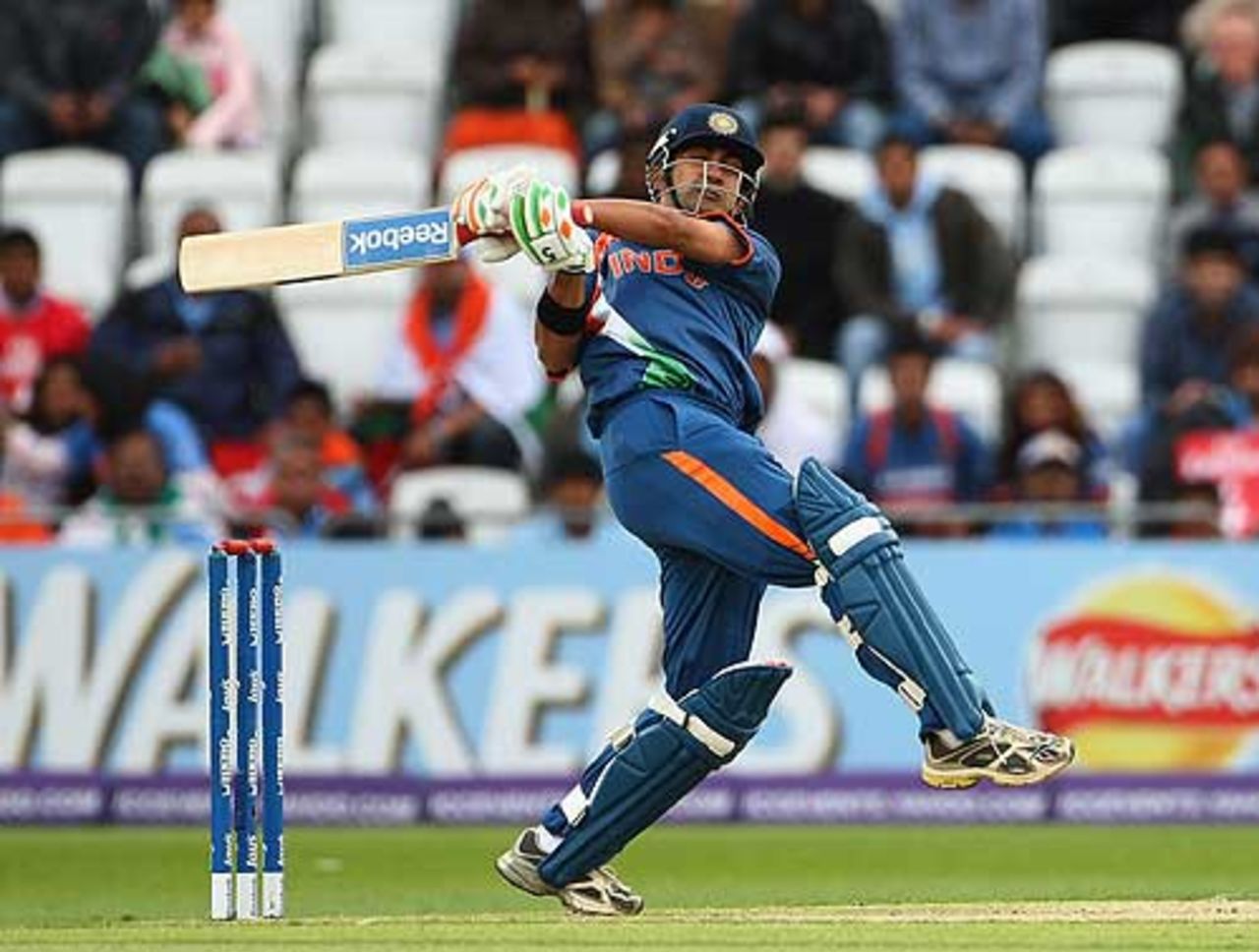 Gautam Gambhir swivels on the pull, Bangladesh v India, ICC World Twenty20, Trent Bridge, June 6, 2009
