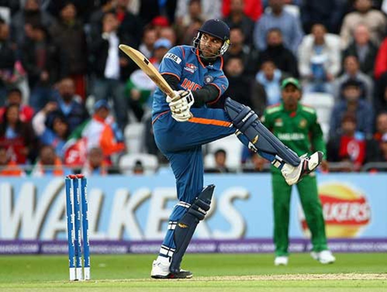 Yuvraj Singh slams a four behind square leg, Bangladesh v India, ICC World Twenty20, Trent Bridge, June 6, 2009