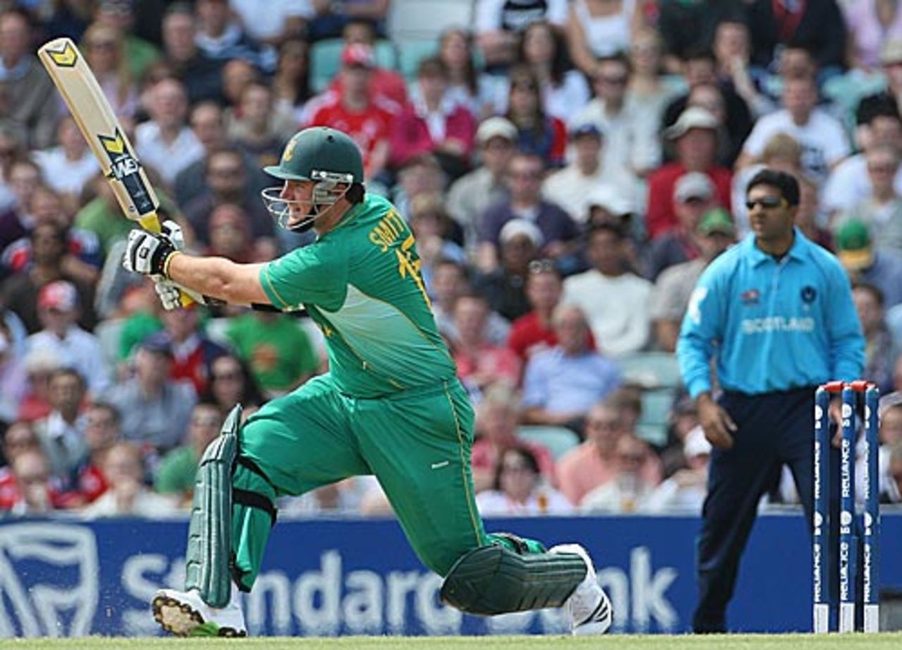 Graeme Smith forces one through the leg side, Scotland v South Africa, ICC World Twenty20, The Oval, June 7, 2009