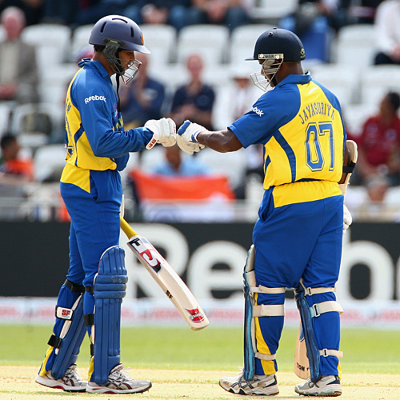Tillakaratne Dilshan and Sanath Jayasuriya reach their century partnership, Sri Lanka v West Indies, ICC World Twenty20, Trent Bridge, June 10, 2009