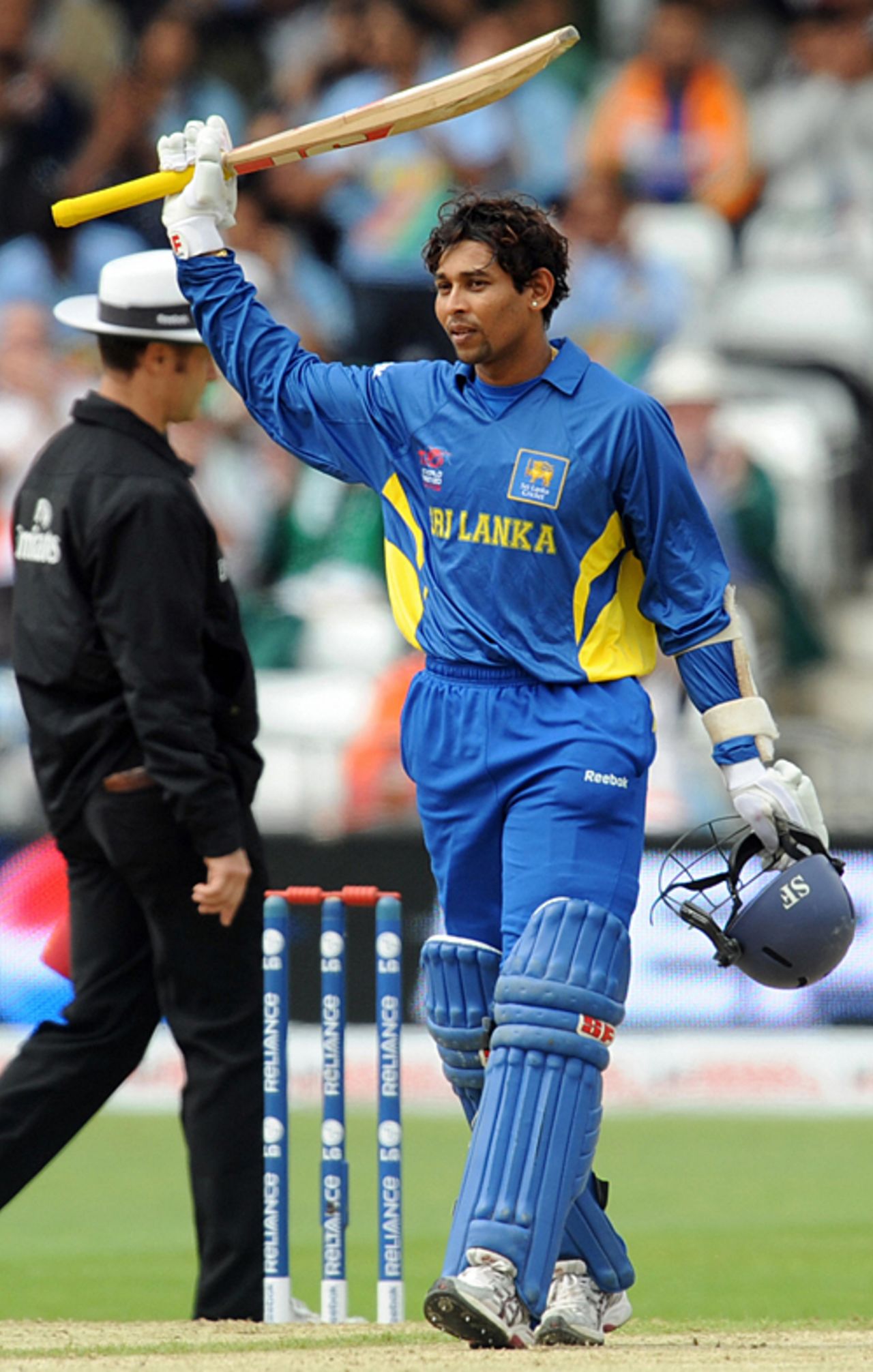 Tillakaratne Dilshan raises his bat on getting to fifty, Sri Lanka v West Indies, ICC World Twenty20, Trent Bridge, June 10, 2009