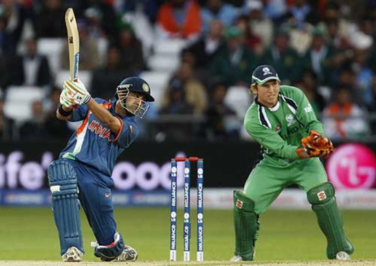 Gautam Gambhir slashes the ball square on the off side, India v Ireland, ICC World Twenty20, Trent Bridge, June 10, 2009