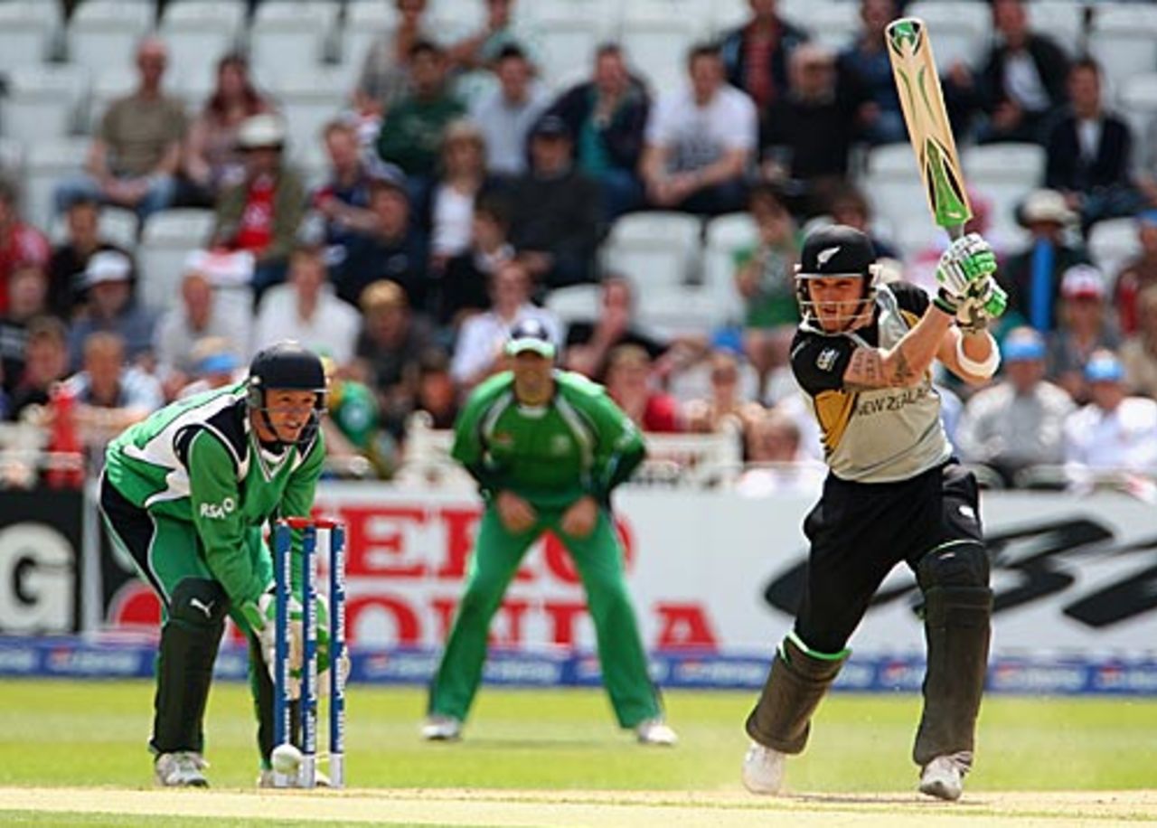 Brendon McCullum drives through cover, Ireland v New Zealand, ICC World Twenty20 Super Eights, Trent Bridge, June 11, 2009