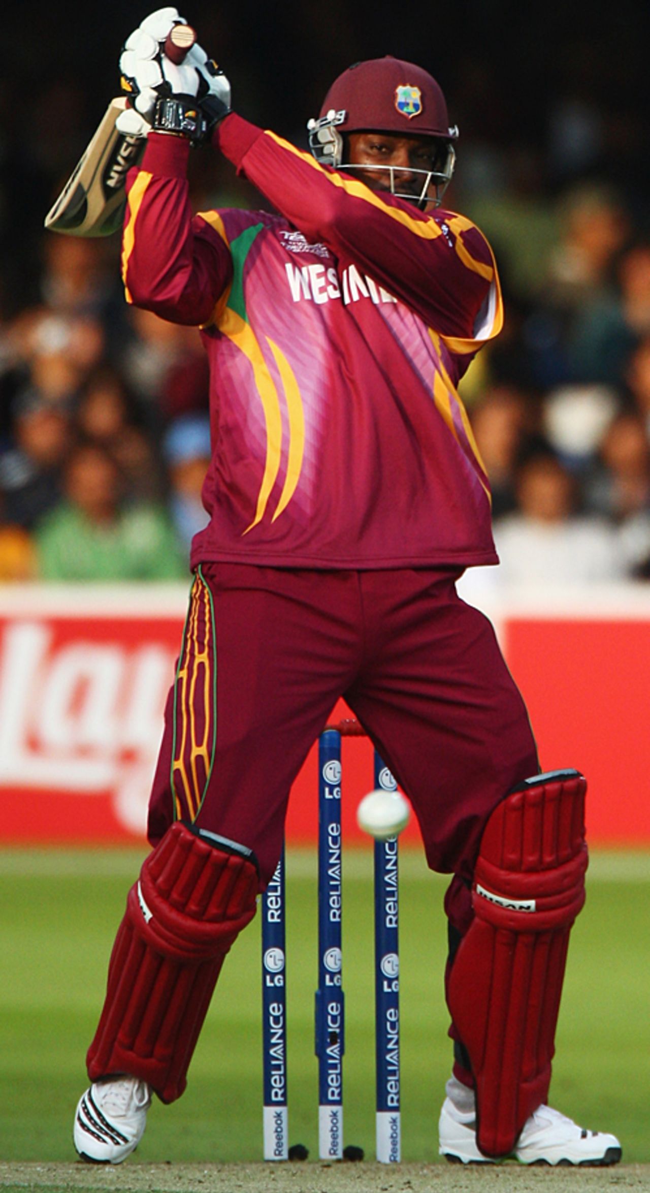 Chris Gayle clubs it through cover, India v West Indies, ICC World Twenty20 Super Eights, Lord's, June 12, 2009