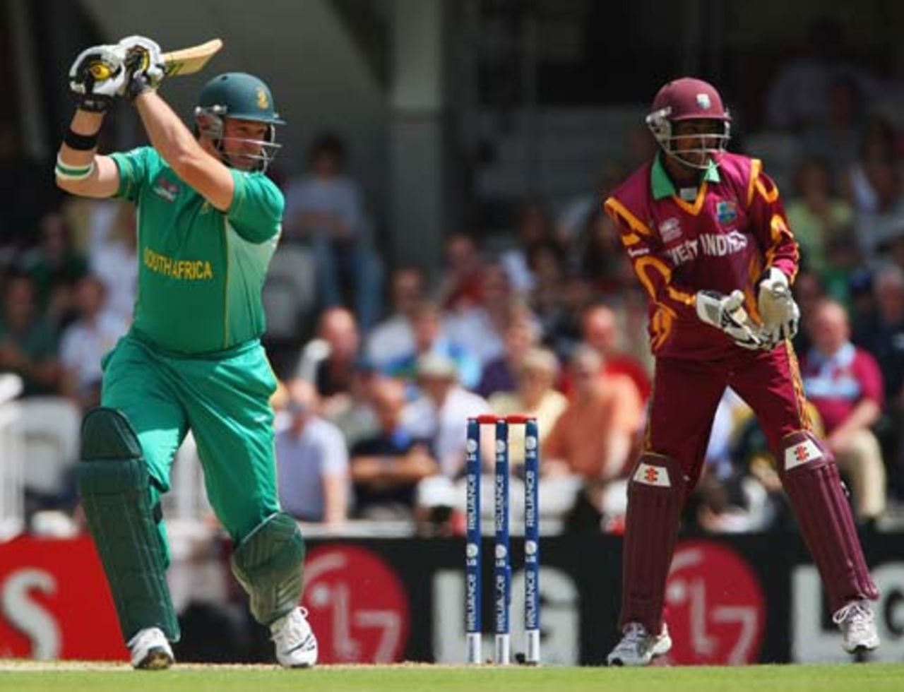 Graeme Smith carves the ball through the off side, South Africa v West Indies, ICC World Twenty20 Super Eights, The Oval, June 13, 2009 
