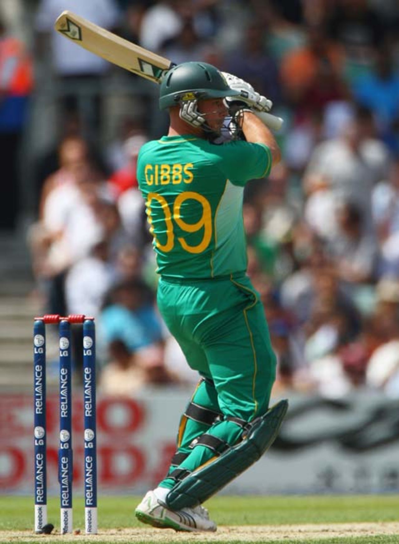 Herschelle Gibbs hammers the ball through the off side, South Africa v West Indies, ICC World Twenty20 Super Eights, The Oval, June 13, 2009 