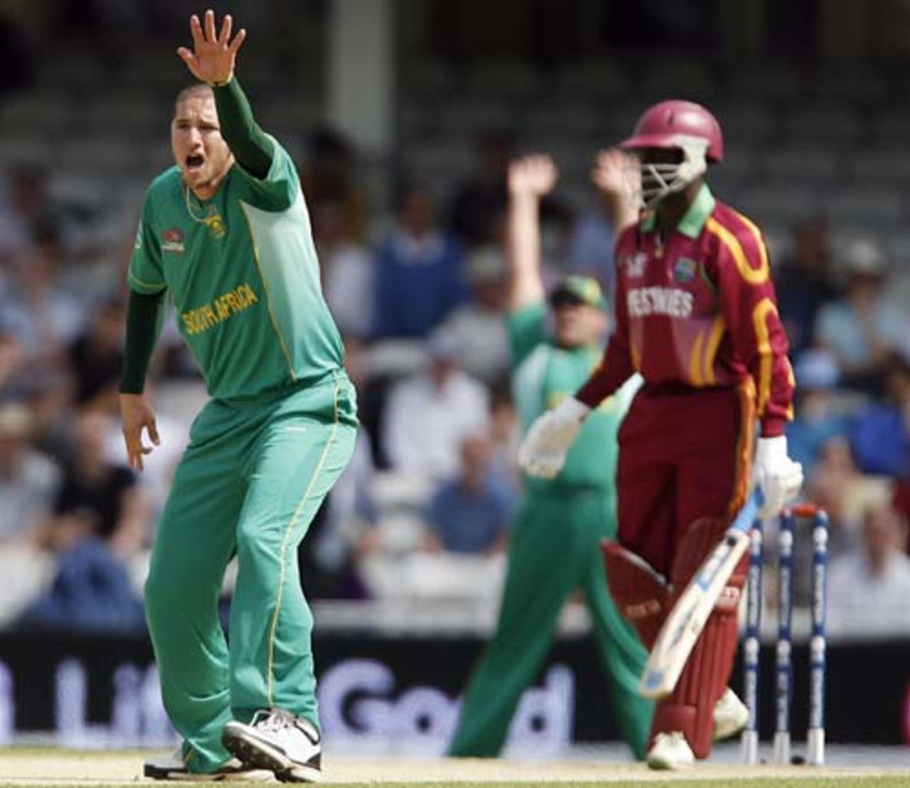 Wayne Parnell sent back the West Indian openers early, South Africa v West Indies, ICC World Twenty20 Super Eights, The Oval, June 13, 2009 