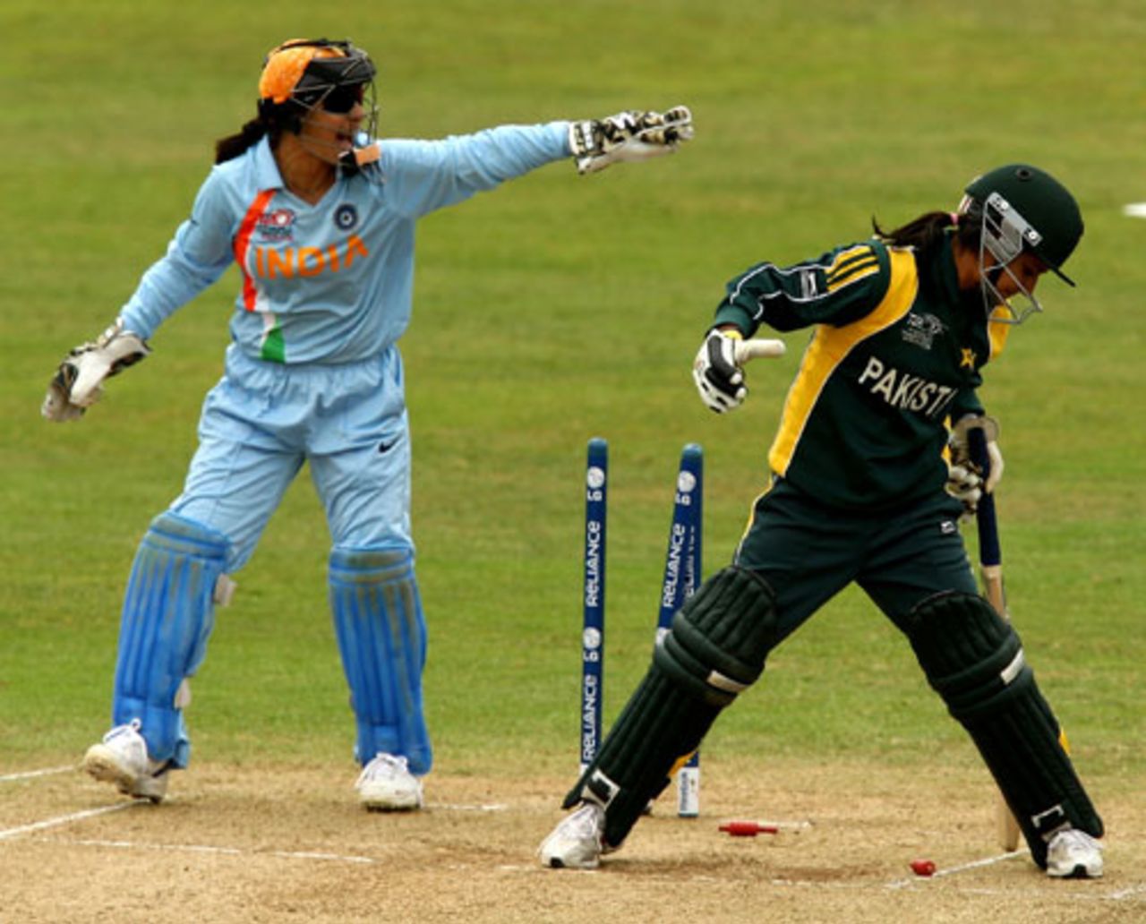 Javeria Khan is stumped by Sulakshana Naik, India v Pakistan, ICC Women's World Twenty20, Taunton, June 13, 2009 