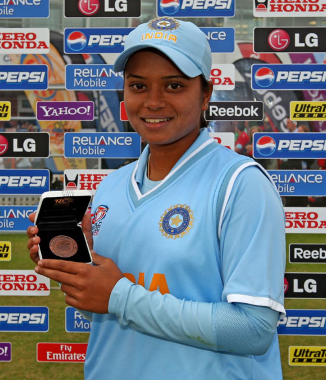 Priyanka Roy with the Player-of-the-Match award, India v Pakistan, ICC Women's World Twenty20, Taunton, June 13, 2009 