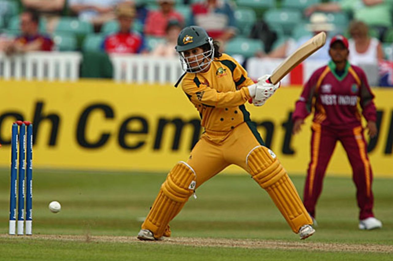 Lisa Sthalekar plays the cut shot, Australia v West Indies, ICC Women's World Twenty20, Taunton, June 14, 2009 