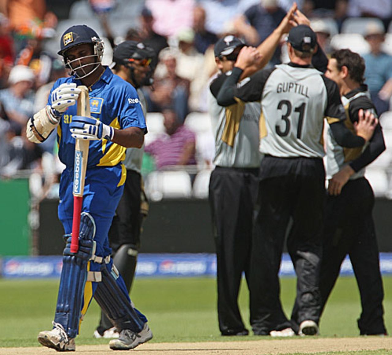 Sanath Jayasuriya walks back after being dismissed, New Zealand v Sri Lanka, ICC World Twenty20 Super Eights, Trent Bridge, June 16, 2009 