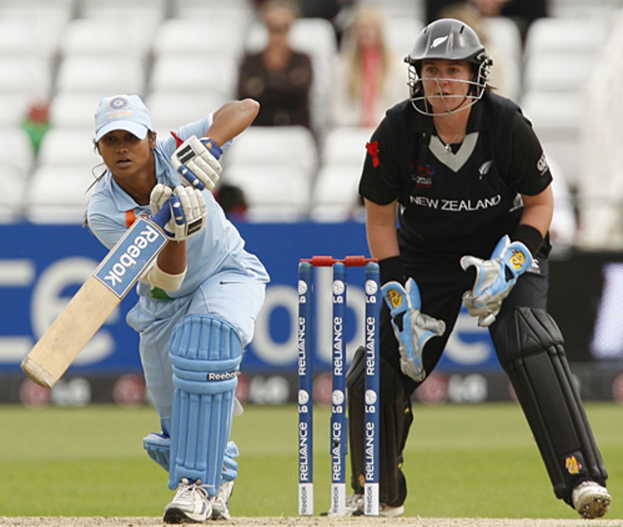 Amita Sharma managed a brave 24, India v New Zealand, 1st semi-final, ICC Women's World Twenty20, Trent Bridge, June 18, 2009