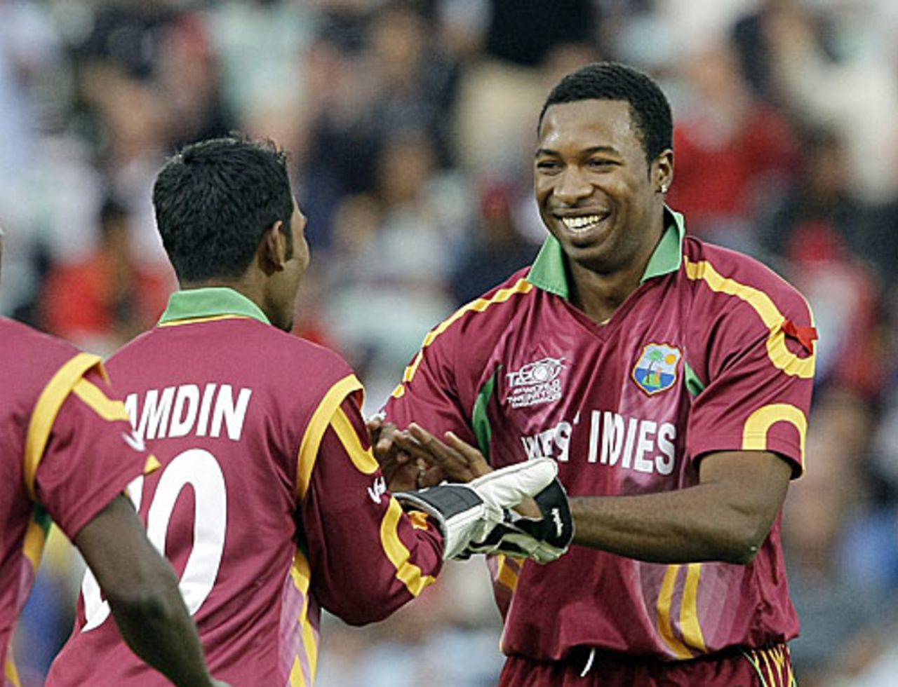 Kieron Pollard celebrates a breakthrough, Sri Lanka v West Indies, ICC World Twenty20, 2nd semi-final, The Oval, June 19, 2009 
