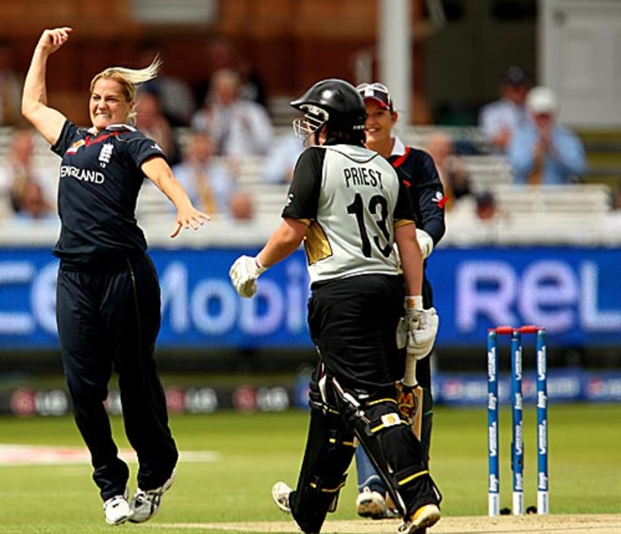 Rachel Priest was one of Katherine Brunt's three wickets, England v New Zealand, ICC Women's World Twenty20 final, Lord's, June 21, 2009