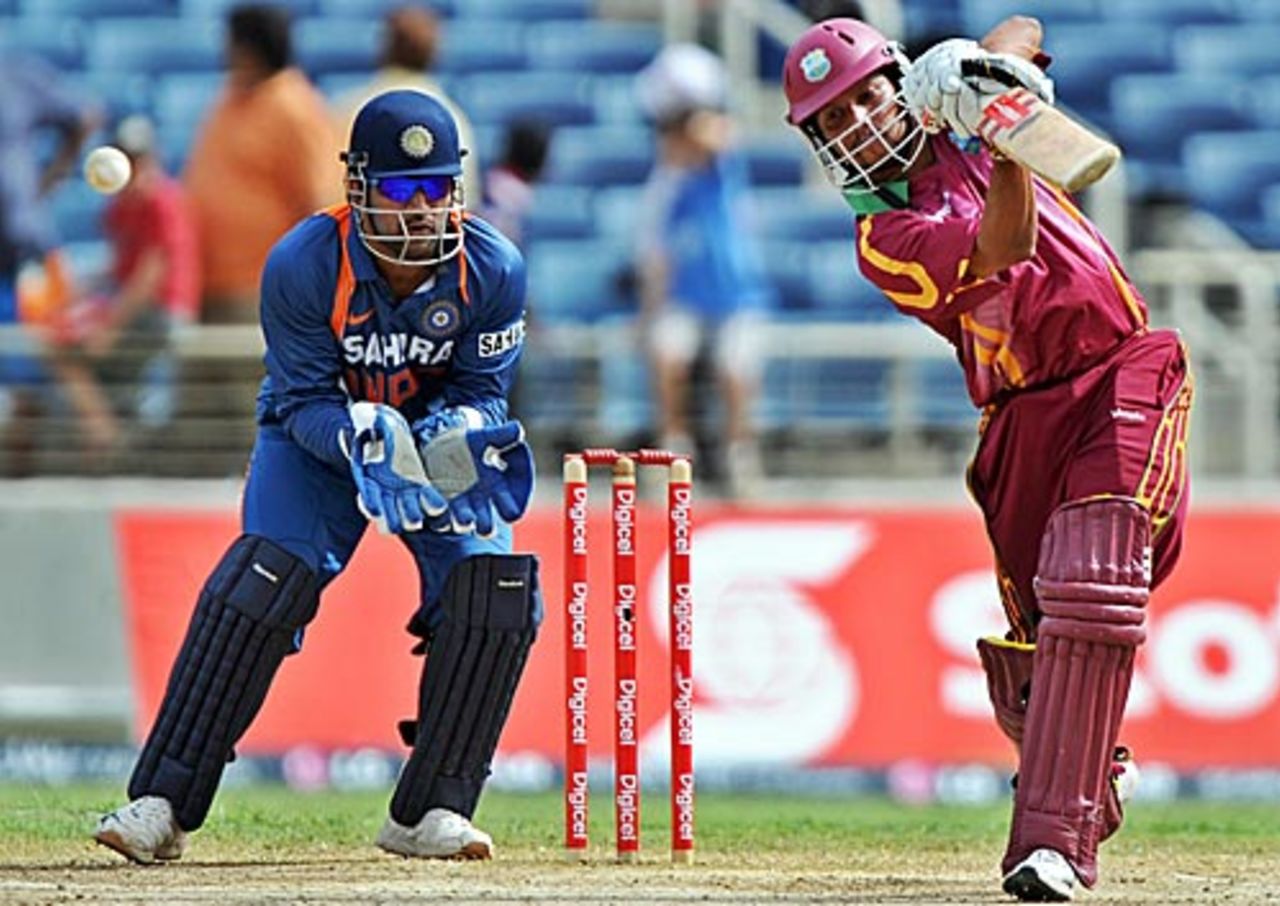 Ramnaresh Sarwan fell for 45, West Indies v India, 1st ODI, Kingston, June 26, 2009 
