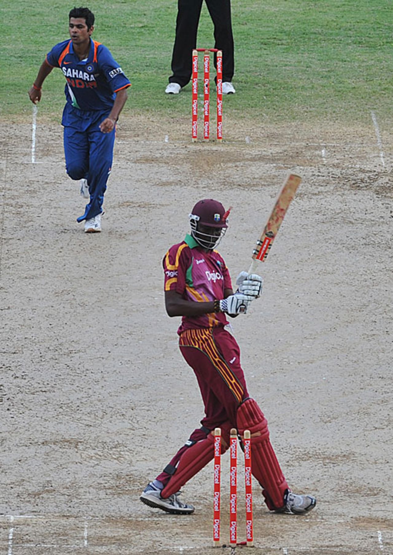 Sulieman Benn is castled by RP Singh, West Indies v India, 1st ODI, Kingston, June 26, 2009 