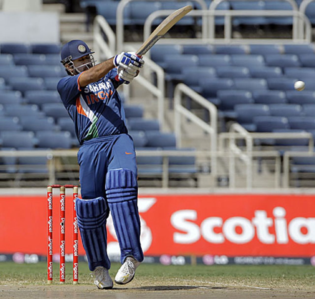 MS Dhoni plays an attacking pull, West Indies v India, 2nd ODI, Kingston, June 28, 2009 