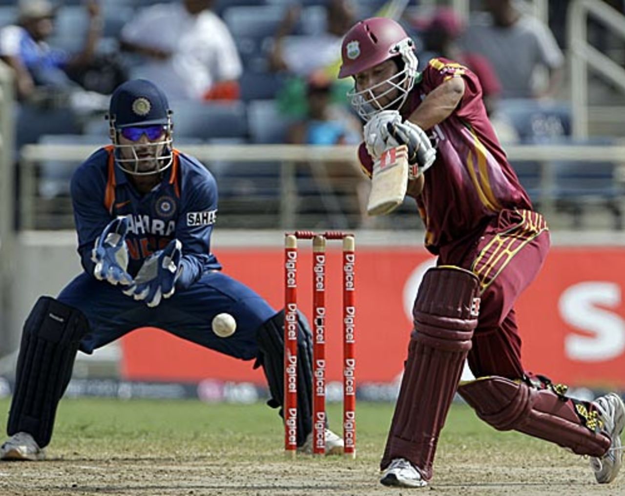 Ramnaresh Sarwan was stumped by MS Dhoni for 15, West Indies v India, 2nd ODI, Kingston, June 28, 2009 