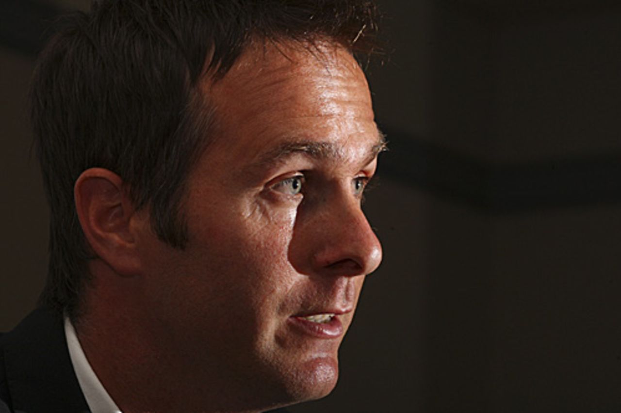 A profile of Michael Vaughan addressing the media on announcing his retirement, Edgbaston, June 30, 2009