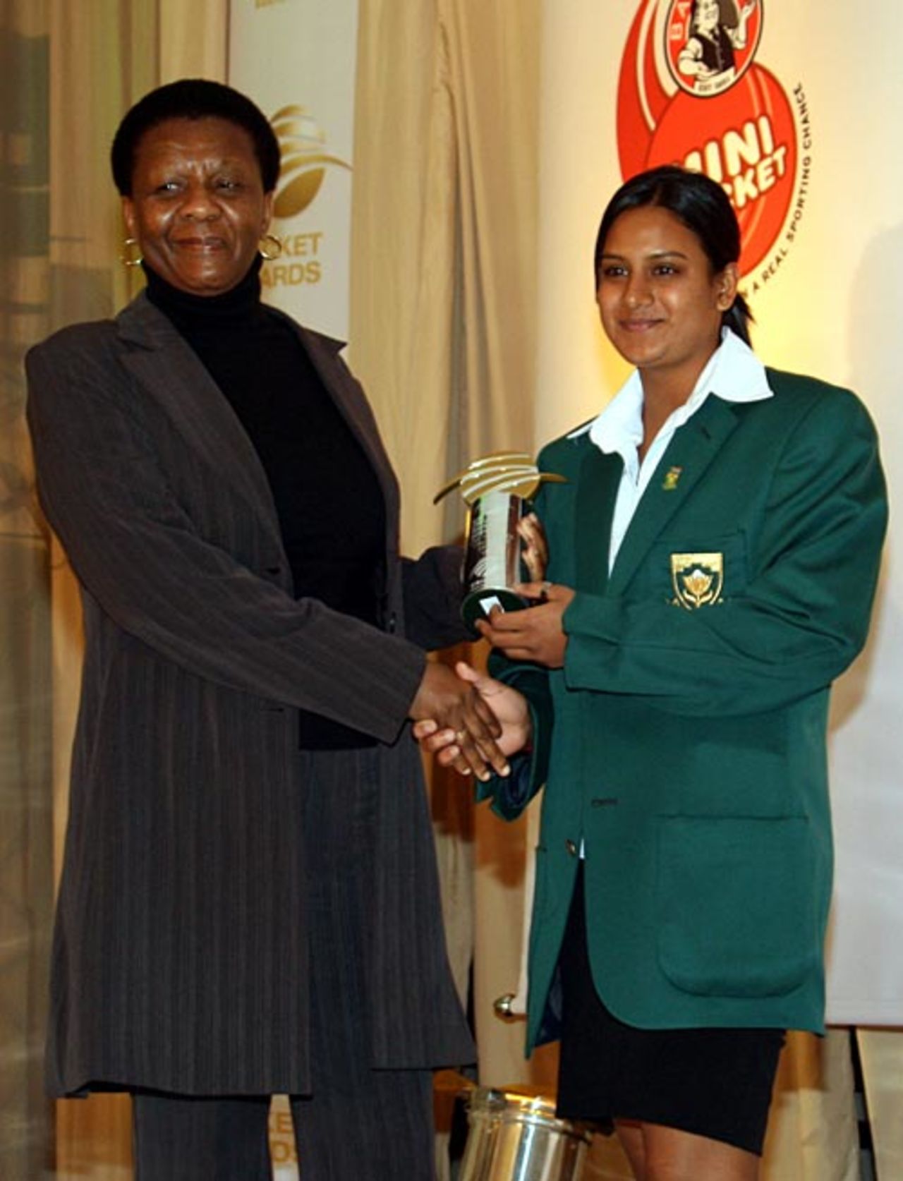 Trisha Chetty is South Africa Women's Cricketer of the Year, 2009 SA Cricket Awards, Johannesburg, June 30, 2009