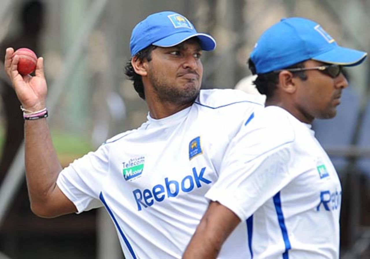 Kumar Sangakkara and Mahela Jayawardene during a training session, Galle, July 3, 2009
