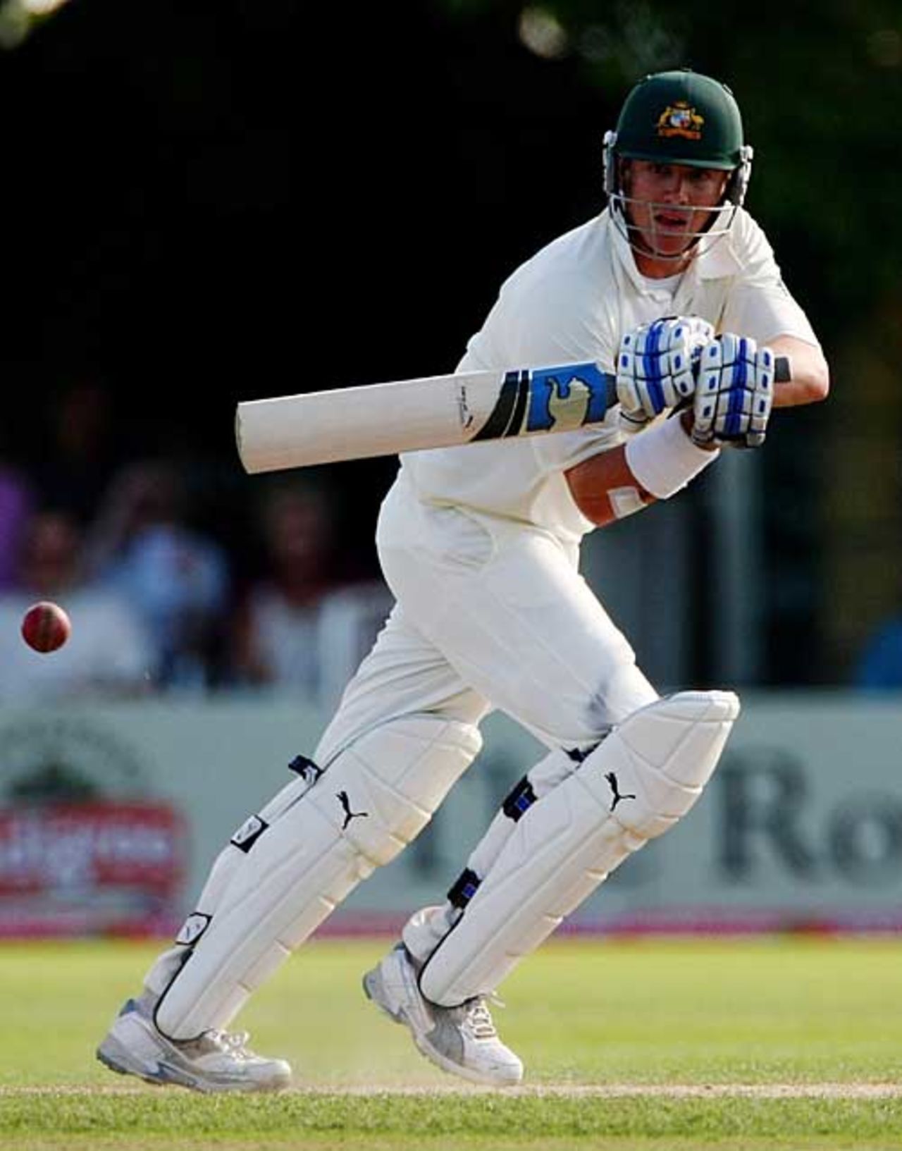 Marcus North whips the ball away during his century, England Lions v Australians, New Road, July 3, 2009