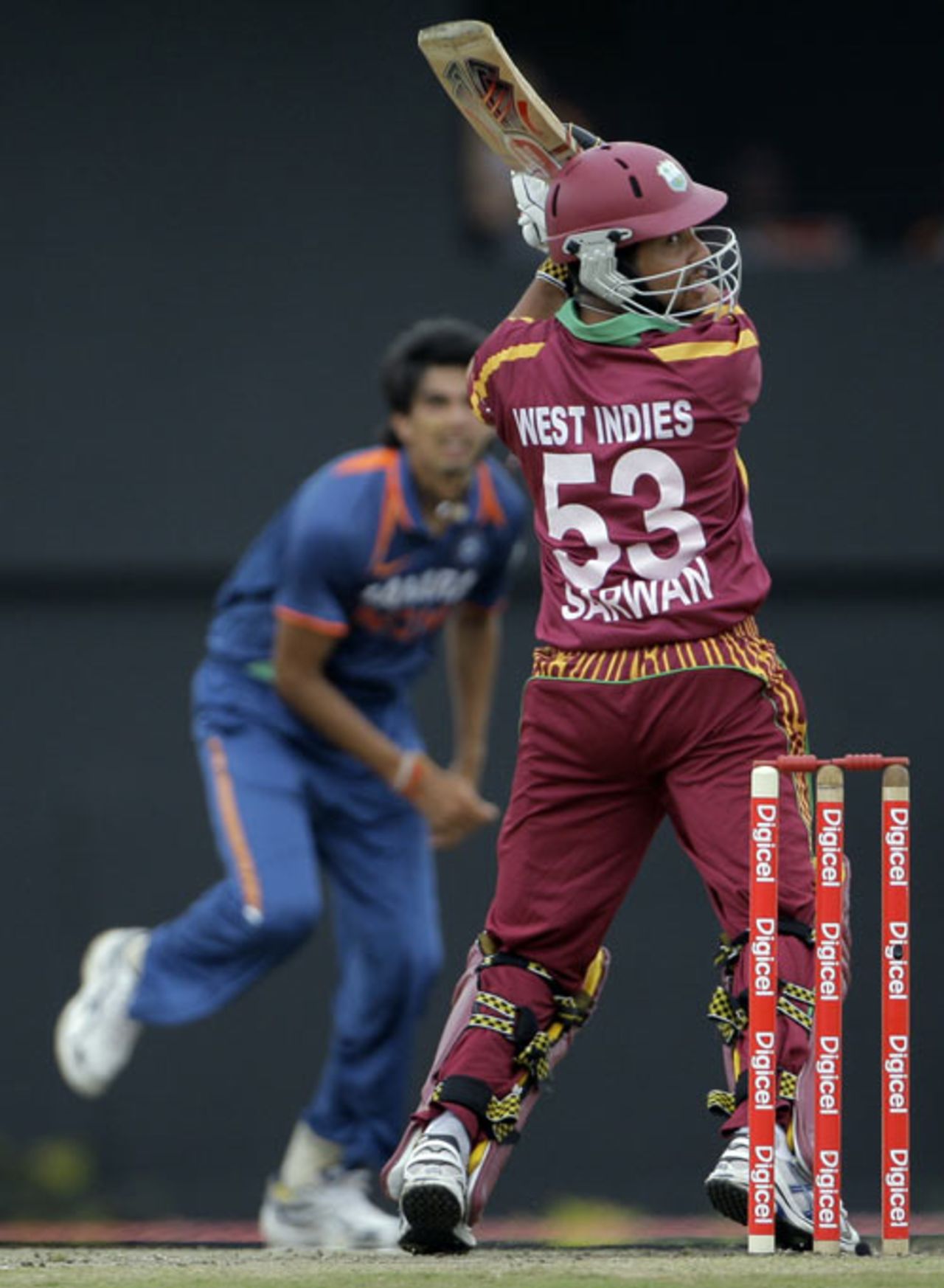 Ramnaresh Sarwan top scored with 62, West Indies v India, 3rd ODI, St Lucia, July 3, 2009