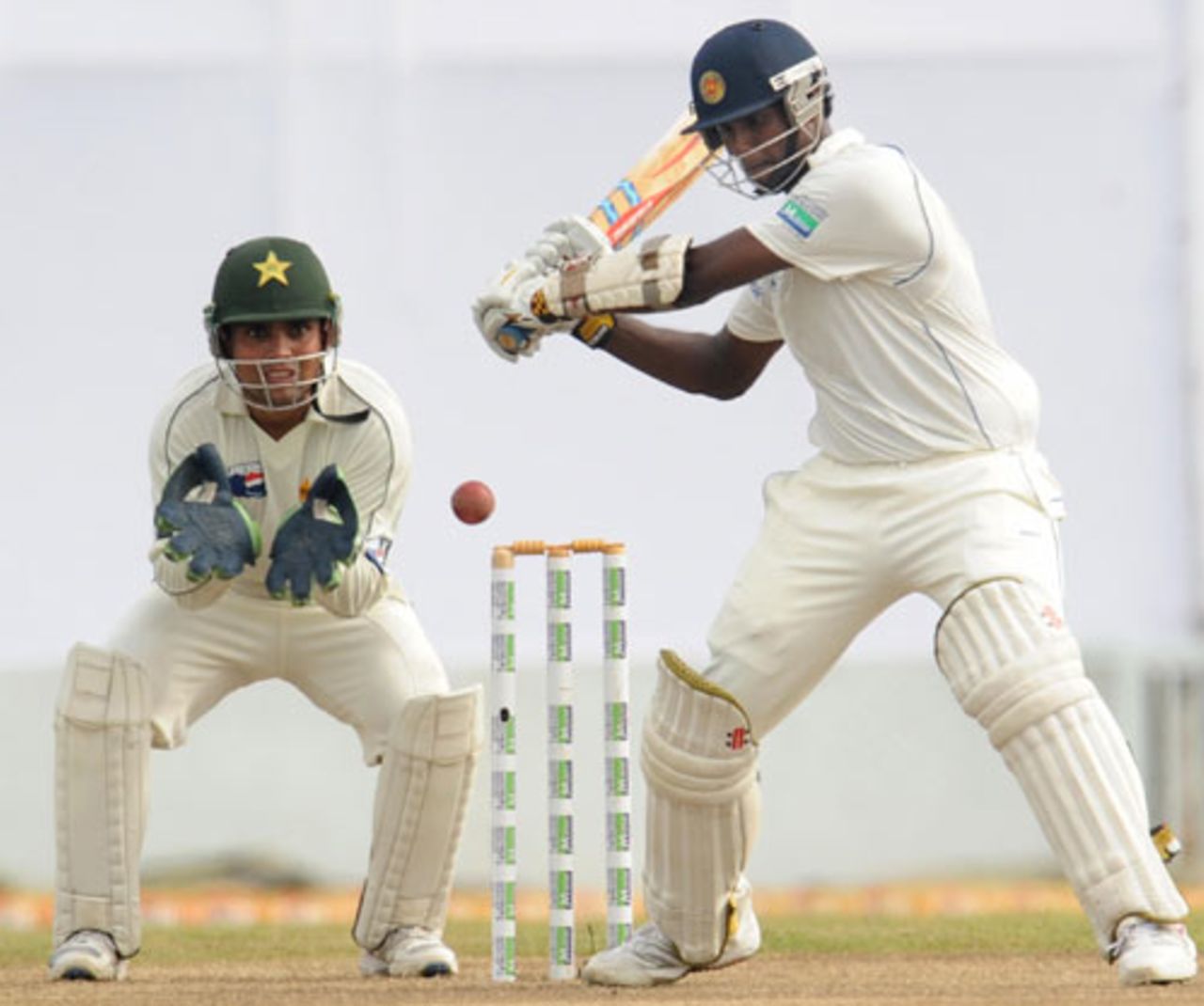 Angelo Mathews gets into position to play a cut, Pakistan v Sri Lanka, 1st Test, Galle, 1st day, July 4, 2009 