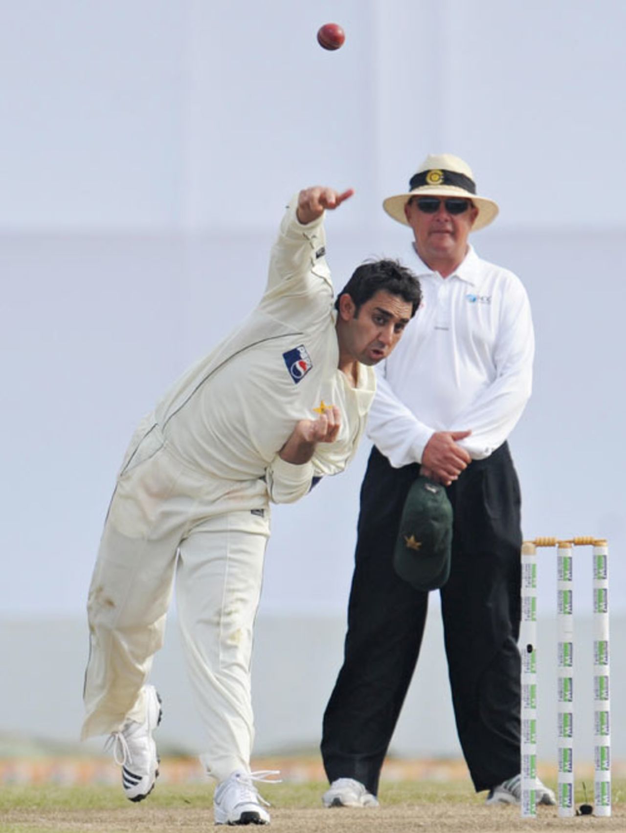Offspinner Saeed Ajmal took two wickets on the first day of his Test career, Pakistan v Sri Lanka, 1st Test, Galle, 1st day, July 4, 2009