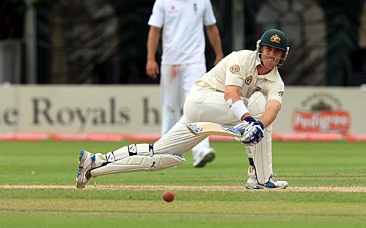 Marcus North sweeps, England Lions v Australians, New Road, July 4, 2009