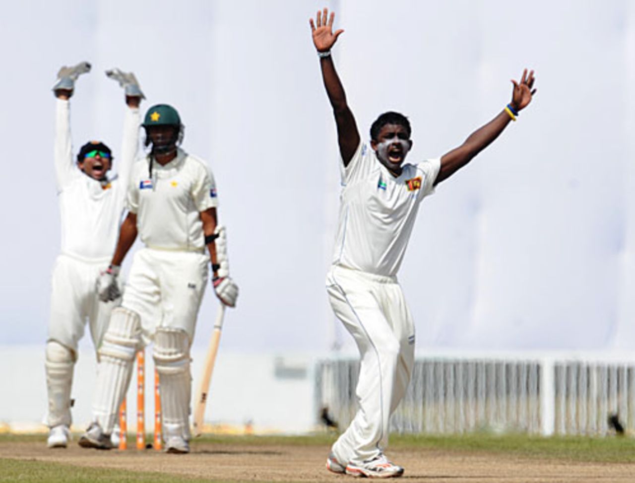 Ajantha Mendis appeals in vain, Pakistan v Sri Lanka, 1st Test, Galle, 2nd day, July 5, 2009