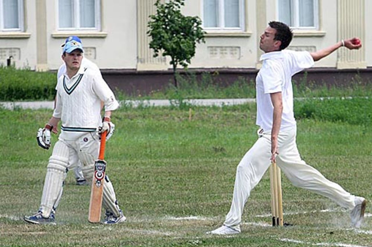 The first ever cricket match in Serbia between Belgrade Cricket Association XII and Carmel & District CC, June 5, 2009
