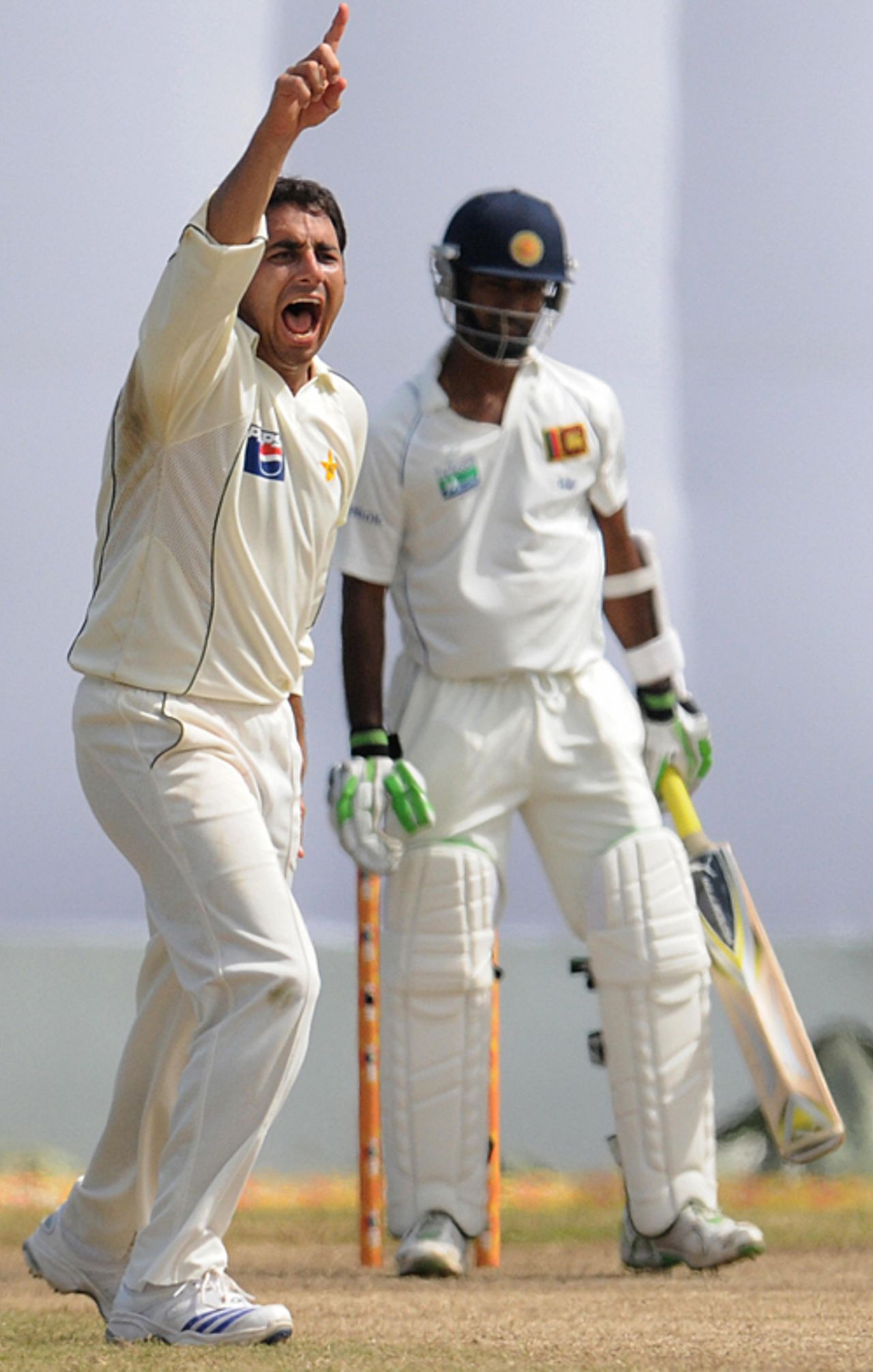 Saeed Ajmal successfully appeals for an lbw against Nuwan Kulasekara, Pakistan v Sri Lanka, 1st Test, Galle, 3rd day, July 6, 2009 