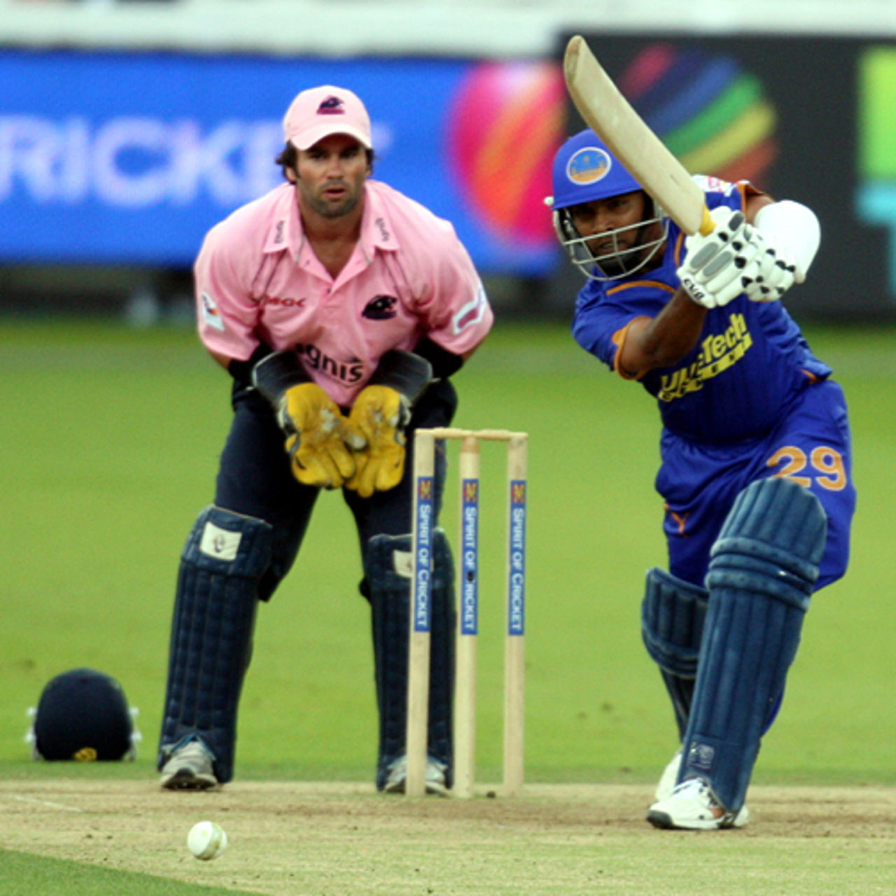 Swapnil Asnodkar smashes it through the off side, Middlesex v Rajasthan Royals, British Asian Cup, Lord's, July 6, 2009