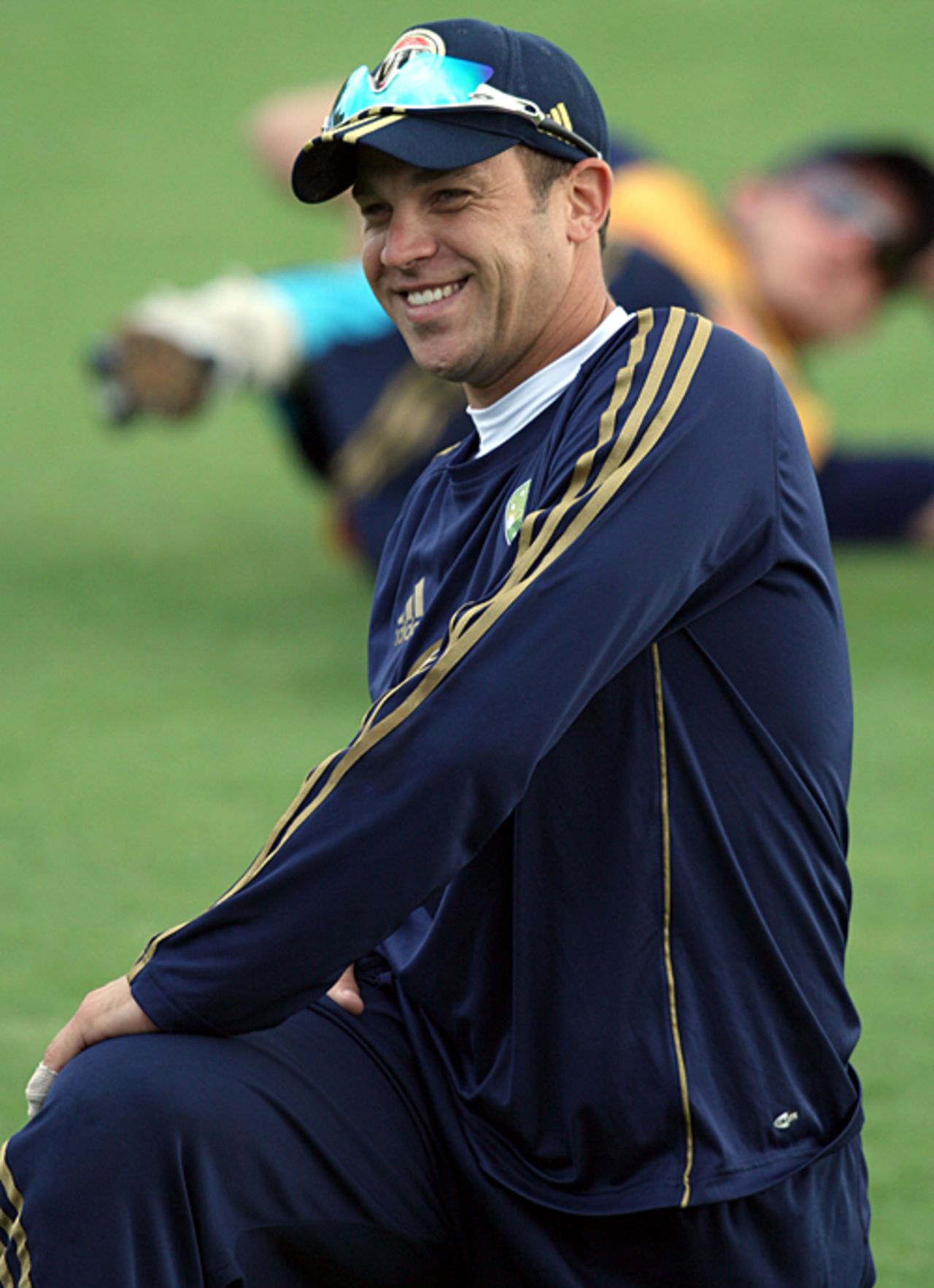 Graham Manou stretches ahead of a nets session, England v Australia, 1st Test, Cardiff, July 7, 2009